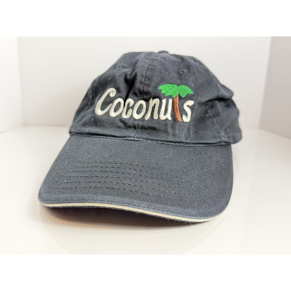 Big Accessories Coconuts Embroidered Palm Tree Baseball Cap Hat Black Adjustable